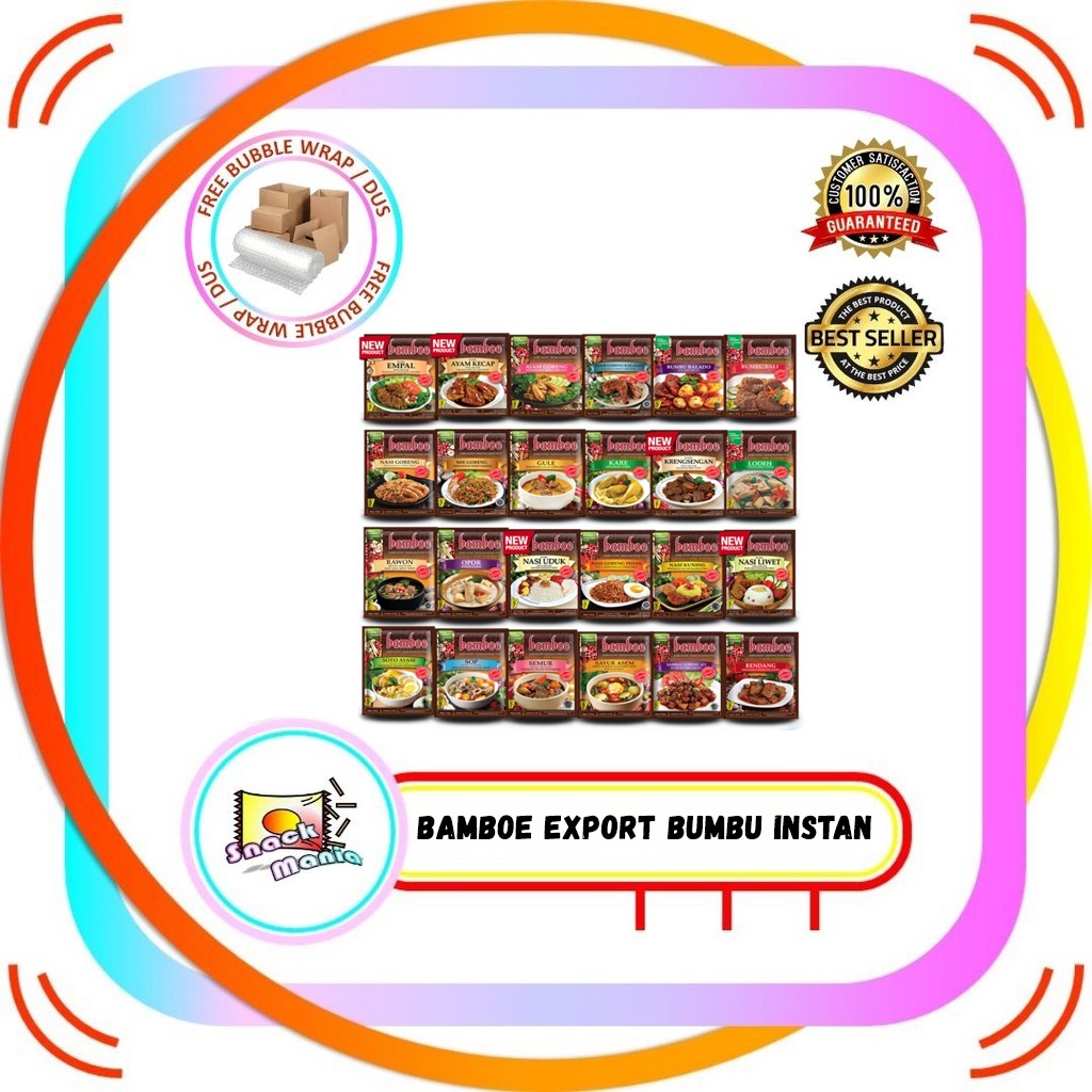 

Bamboe Export Bumbu Instan Varian A Mie Nasi Ayam Goreng Soto Kare Rendang Daging Betawi Opor Rawon