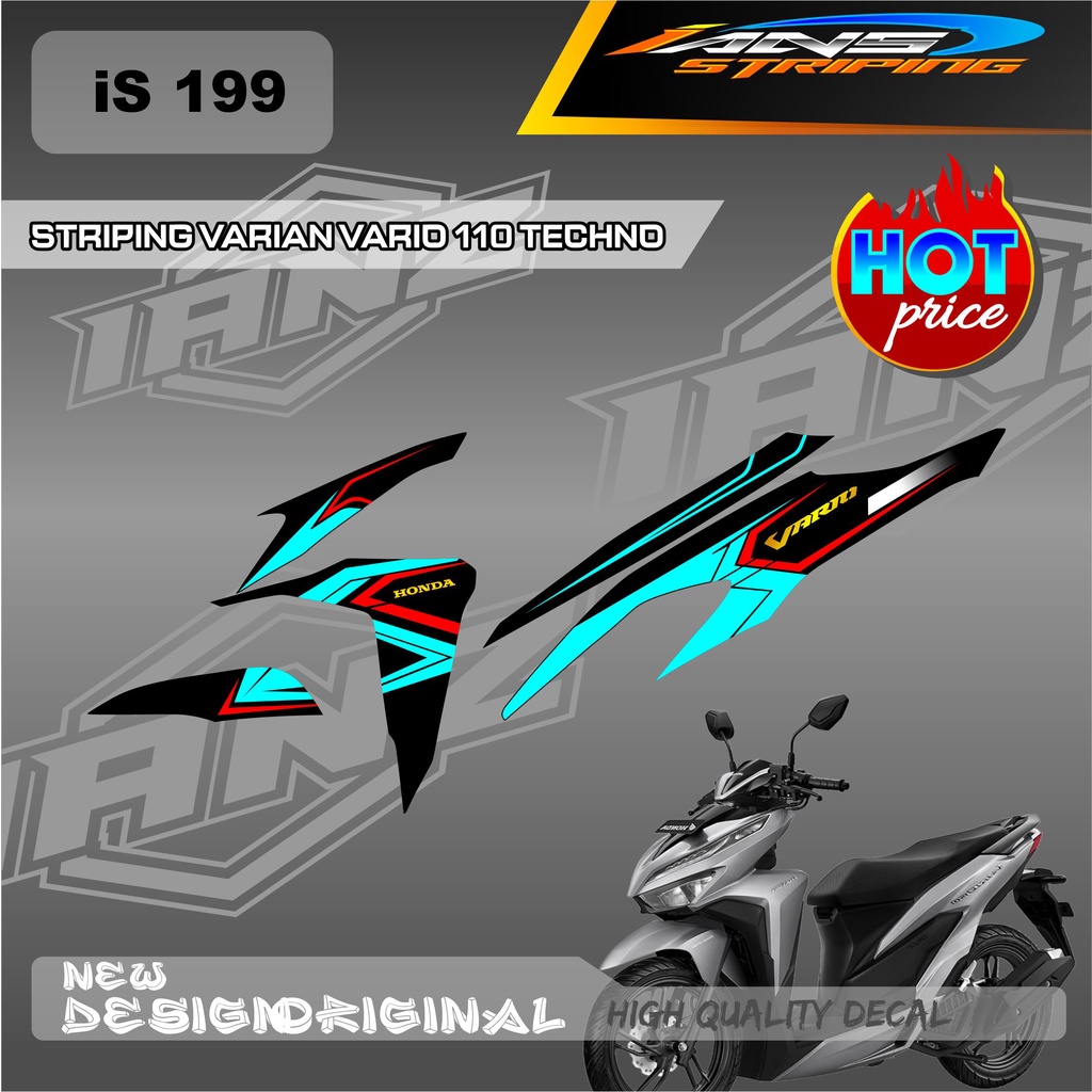 TERMURAH DECAL STIKER HONDA VARIO TECHNO 11O FULLBODY 2009-2013 / DESAIN SIMPEL / STIKER BODY VARIO 110 / STRIPING KERETA HONDA VARIO IS199