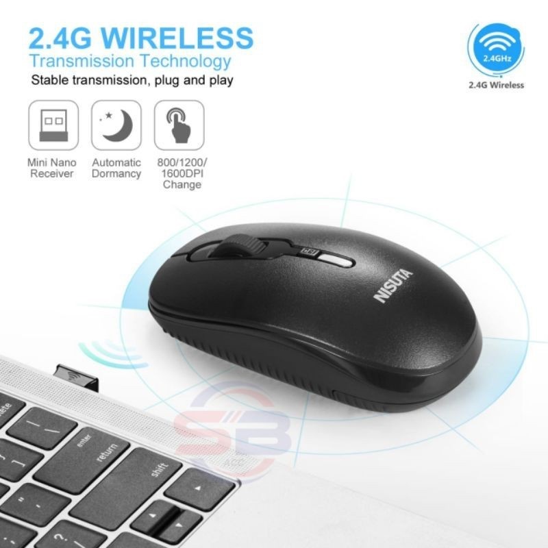 Mikuso MOS W085 Mouse Wireless 2.4 Ghz 1600 Dpi Bonus Baterai