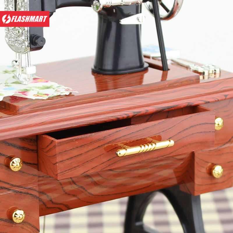 Flashmart Musical Box Kotak Musik Bentuk Miniatur Mesin Jahit - YL1010