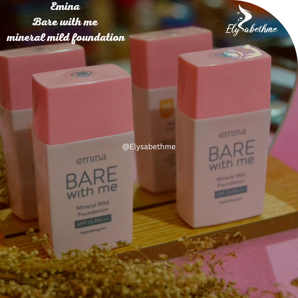 ✿ELYSABETHME✿ ˜”*°• emina •°*”˜. emina bare with me foundation untuk alas bedak menutup noda dan jerawat