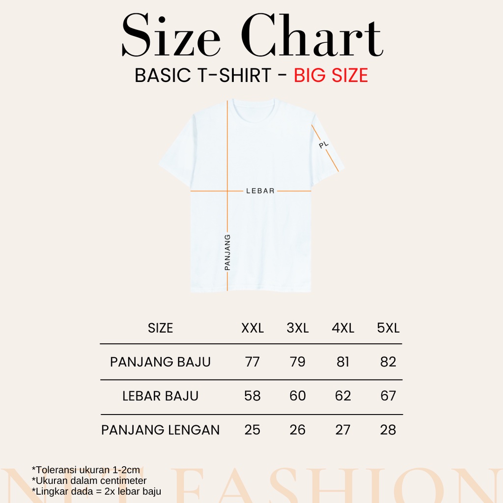 KAOS POLOS BIG SIZE UNISEX LENGAN PENDEK COTTON COMBED 30S UKURAN JUMBO BESAR 2XL 3XL 4XL 5XL