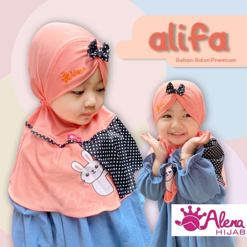 Jilbab Bayi / Hijab Anak/ Kerudung Baby Alena Alifa (ORI Alena Hijab)