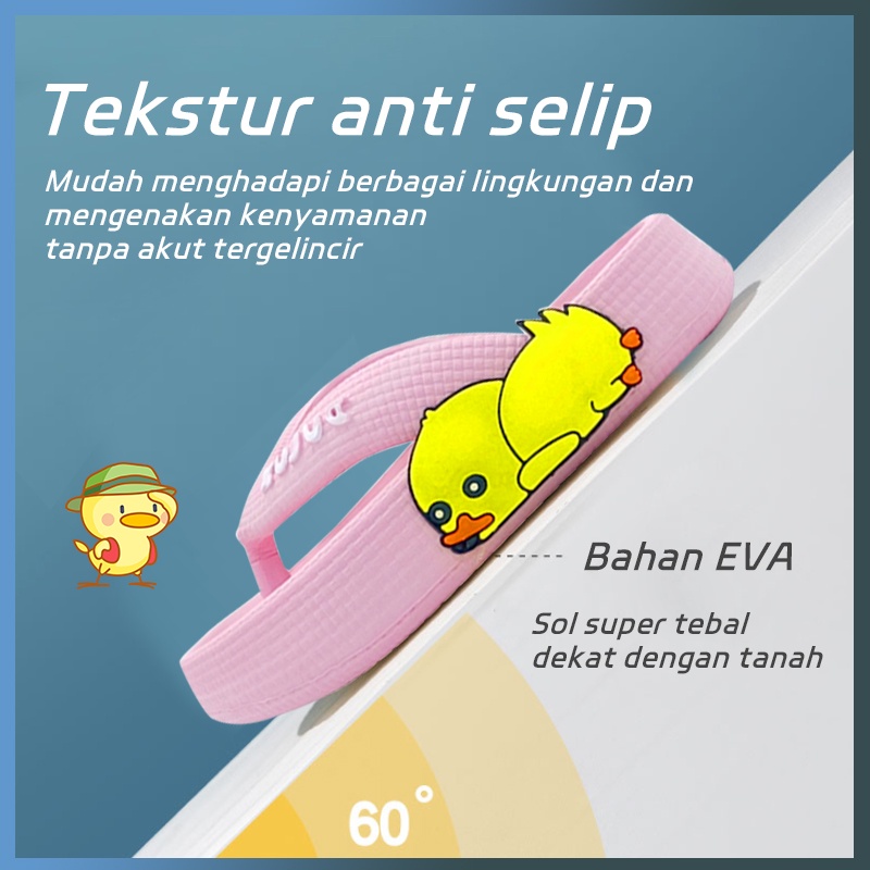 Sandal anak perempuan Lucu Bebek MerekSandal jepit   Sandal karet anti selip Ukuran  25-29