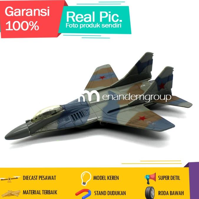 Newray Diecast Miniatur Mainan Pesawat Tempur Mig-29