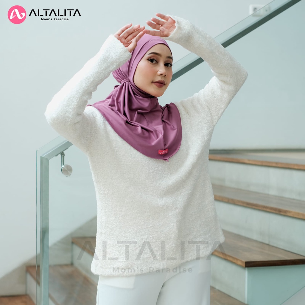 Altalita - Hijab Instan Tali Nyta Non Pet Kerudung Bergo Sport Non Pad Bahan Jersey Premium Cocok Untuk Olahraga Volly Futsal Senam dan Sehari-Hari