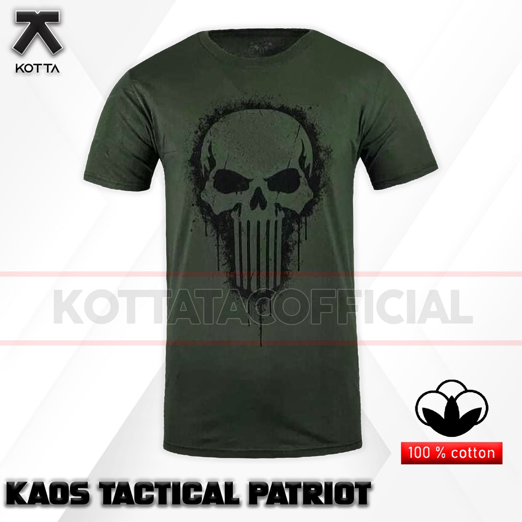 KAOS DISTRO PRIA TACTICAL PATRIOT PUNISHER SKULL TSHIRT TERBARU PAKAIAN MILITER TNI KASUAL BAJU DISTRO PRIA HIJAU ARMY OLIVE OUTDOOR TACTICAL MILITARY