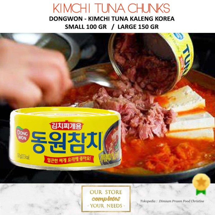 

DONGWON TUNA KIMCHI 150 GR DONGWON TUNA CHUNK KIMCHI TUNA KALENG KOREA