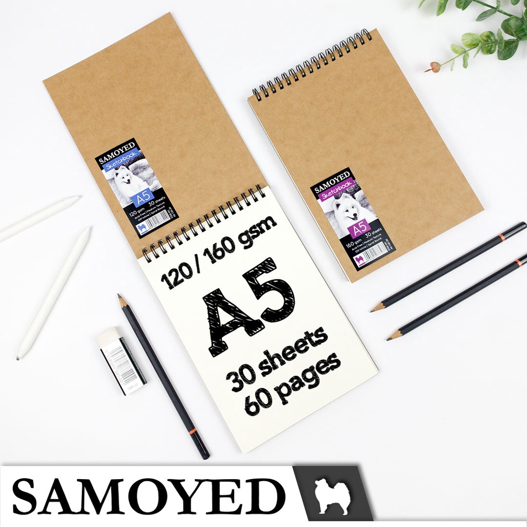 

Buku Gambar / Sketsa / Drawing / Sketch Book / Pad / Sketchbook / Sketchpad A5 120 / 160 gsm Samoyed SKTB-NU-A5