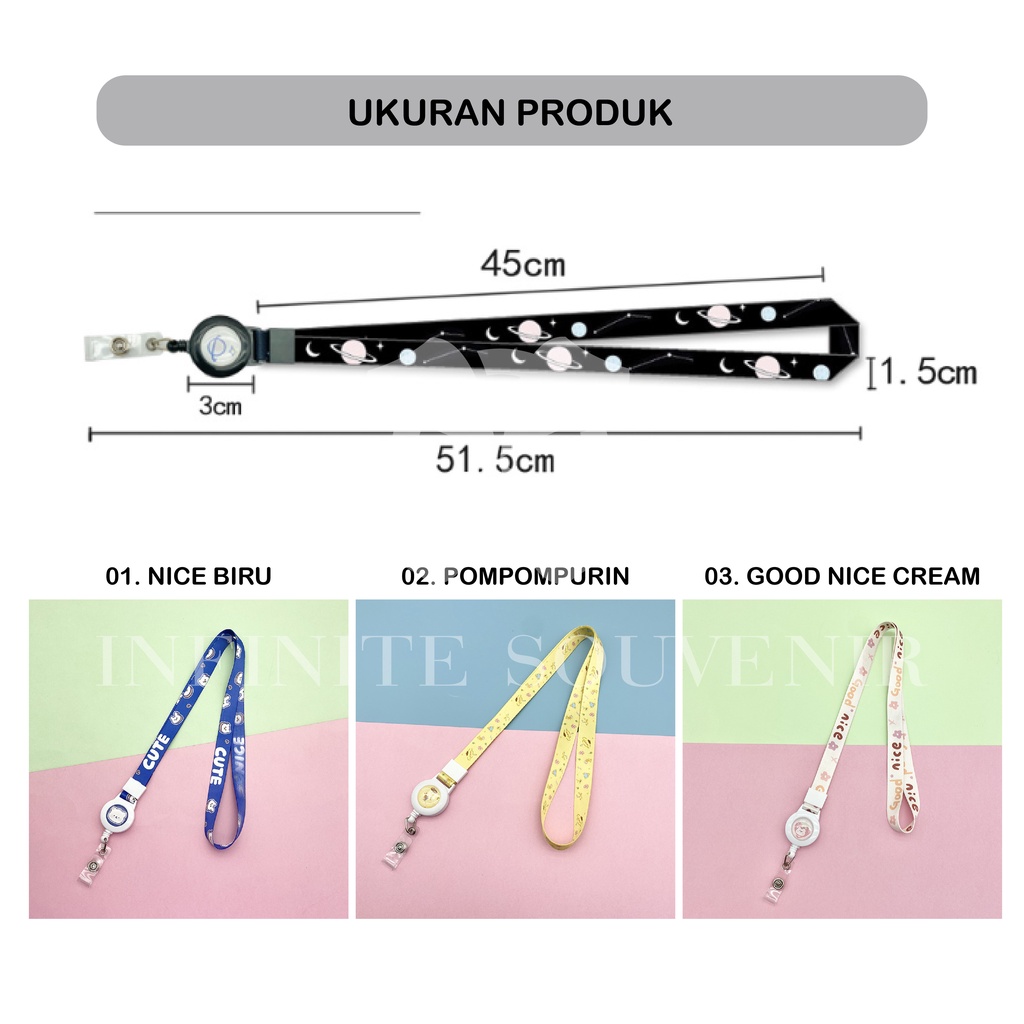 (T006) Tali Lanyard Yoyo / Tali Strap Yoyo / Tali Lanyard bisa Ditarik 46 cm / Tali Tarik Panjang