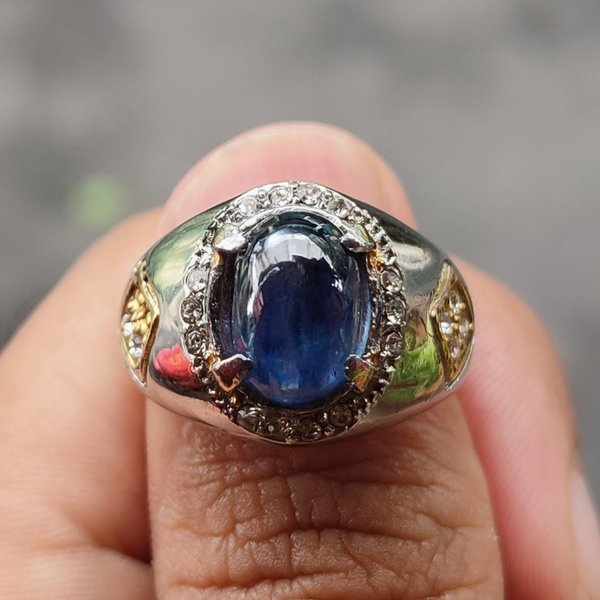 Batu Akik Cincin Titanium Batu Blue Safir Australia KyaniteTop Crystal 3s180