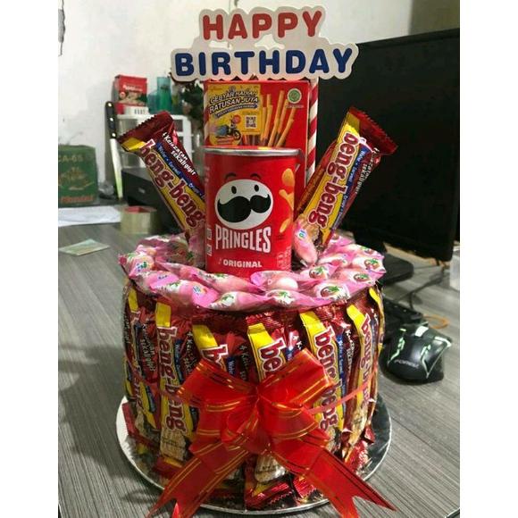 

Produk - (Link Ekspedisi) Snack Tower - Snack Cake - Snack Tart - Cake Snack Parcel Ultah - Bucket Snack Birthday Promo Best Seller!!