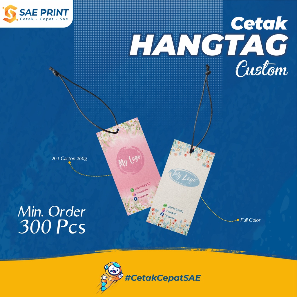 Cetak HangTag Custom / Jual HangTag / Cetak Label Costum / Label Baju / Label Kaos