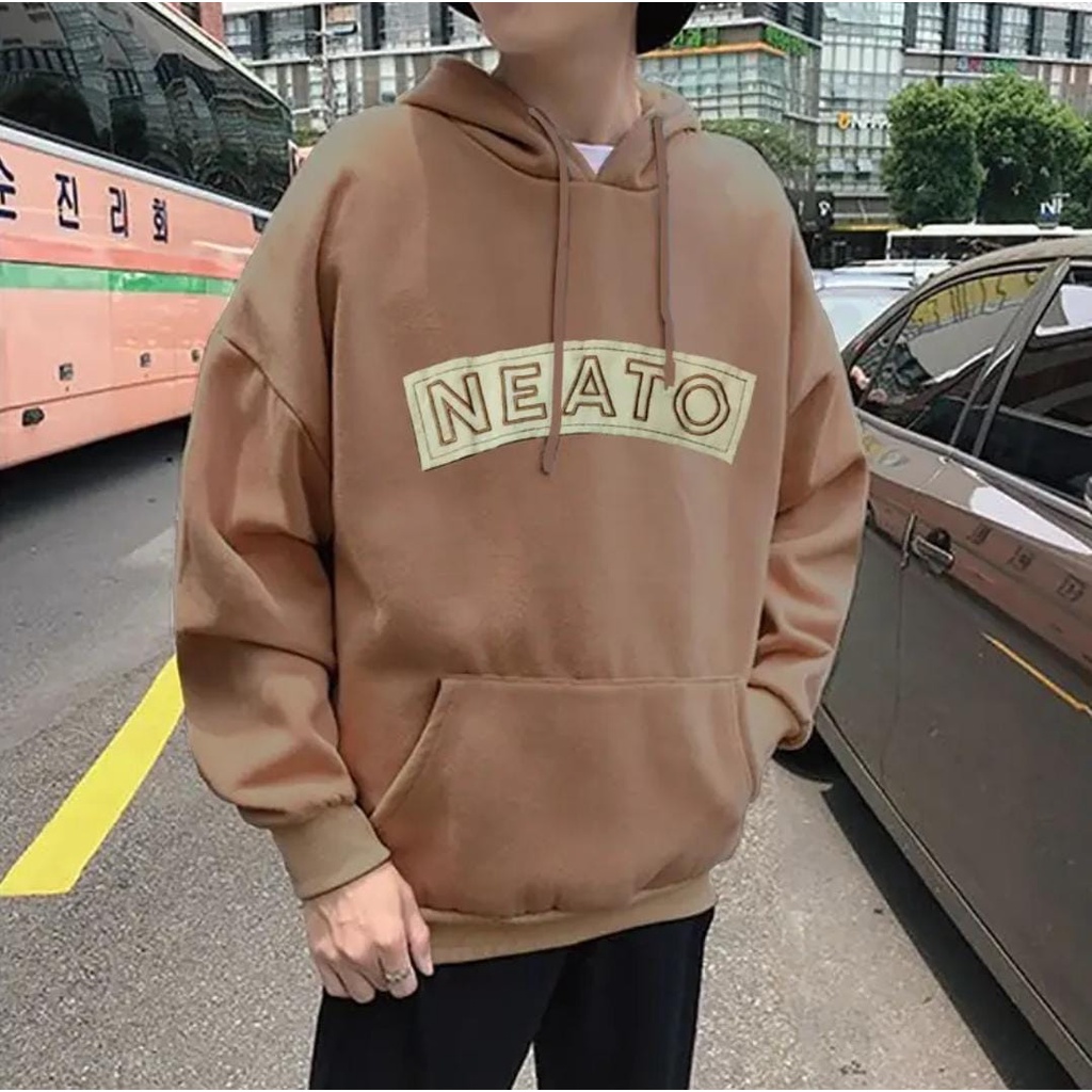 HOODIE UNISEX OVERSIZE NEATO // JUMPER UNISEX KOREAN STYLE SIZE XL FLEECE TEBAL LEMBUT TERBARU,