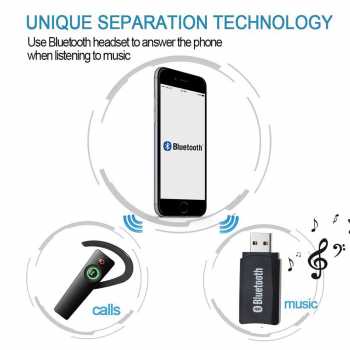 Wireless Bluetooth 5.0 USB Receiver Adaptor Car Speaker / Adapter Adaptor Penghubung Koneksi Bluetooth Car Kit Speaker / Sambungan Speaker Bluetooth Mobil Audio Jack Transmitter Ke Hp PC Komputer Laptop Aux Colokan Rca Full Aktif Pengeras Suara Nirkabel