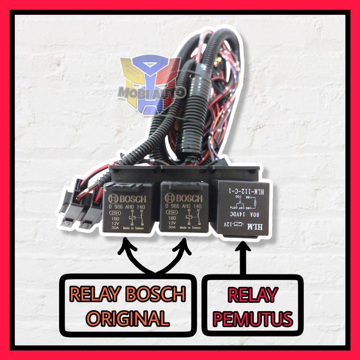 Kabel Relay Set BOSCH Lampu H4 Mobil