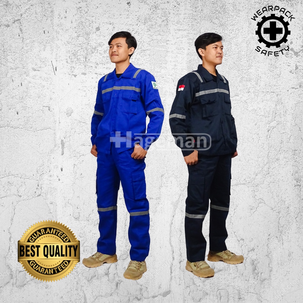 Wearpack Safety Setelan Polos Lengan Panjang