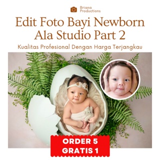 Image of Jasa Edit Foto Bayi Newborn Ala Studio Part 2 | Tema Adat Hijab Islami