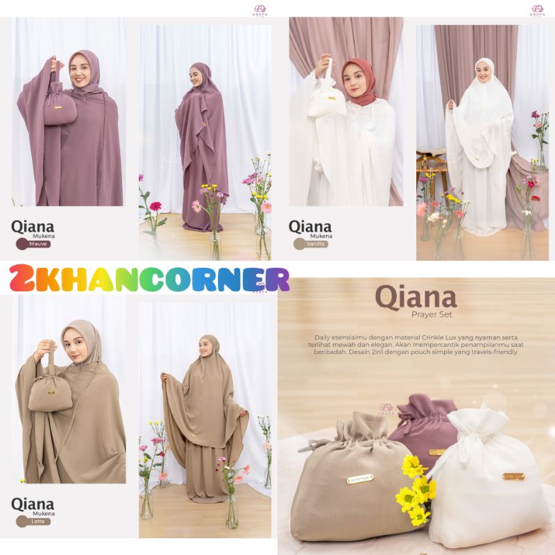 Ready Qiana Mukena by Arafa Hijab Mukena Dewasa Atas Bawah Bahan Crinkle Lux