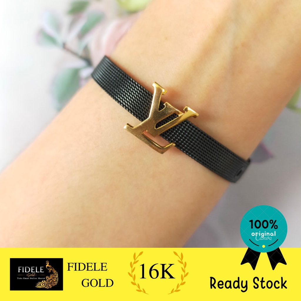 Gelang charm gesper gelang LV emas asli gelang branded Emas asli 375%