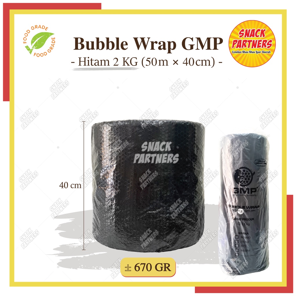 

BUBBLE WRAP GMP Roll Hitam 2 KG CUTTING (50m x 40cm) / 2KG (50 m x 40 cm) - MP Kualitas Tebal 1 Roll Cut Potong Murah - Packing Kemasan Barang - BANJARMASIN