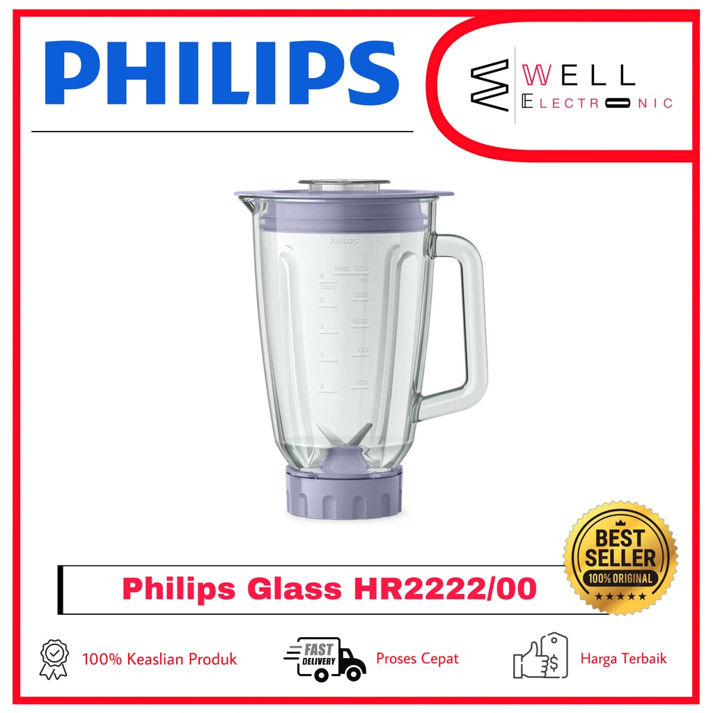 PHILIPS BLENDER KACA HR2222/00 LAVENDER GLASS JAR HR 2222 GARANSI 2 TAHUN RESMI