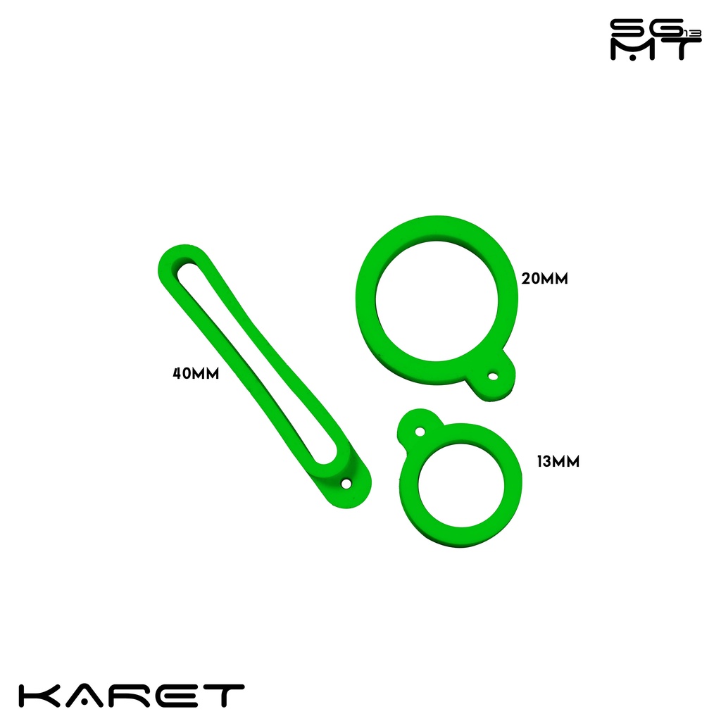 Sigmat13 Rubber O-Ring // Karet Lanyard Ukuran Variatif 13mm, 20mm, 40mm Warna Hijau Stabilo