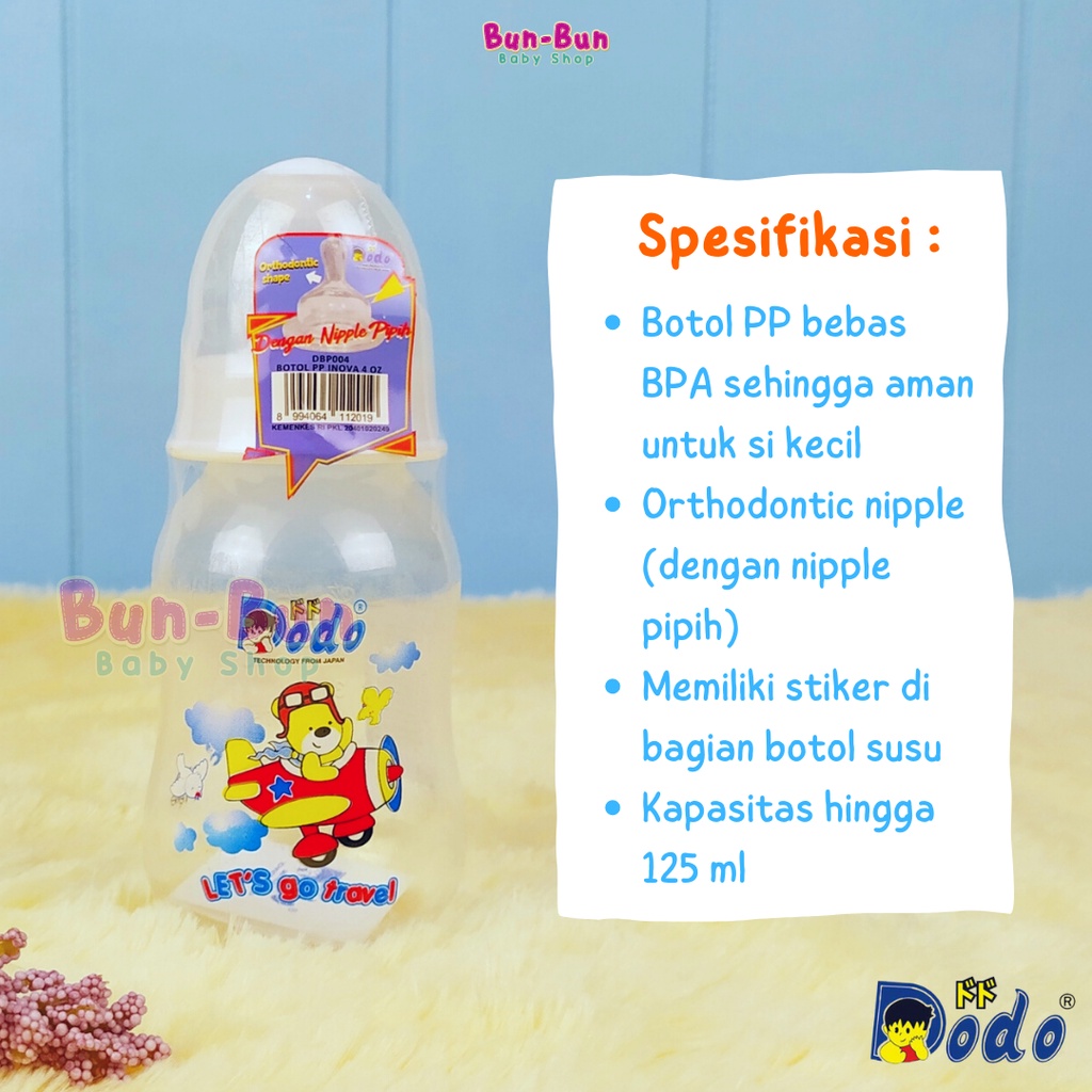 DODO Botol Susu Bayi Series 60ml 125ml 250ml Dot Nipple Silikon Silicone Bulat Standart Pipih Gepeng Regulator Anti Sedak Milk Bottle BPA FREE Perlengkapan Baru Lahir Peralatan Makan MPASI Baby New Born Gelas Mug Anak Balita Bunbunbabyshop