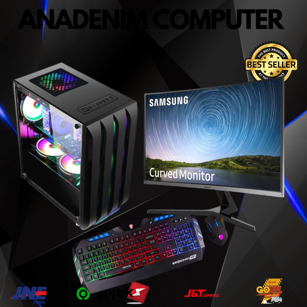 PC LENGKAP MONITOR GAMING Intel Core i5 10400F I GTX 1050ti 4GB I 16 GB DDR4 II Anadenim Store