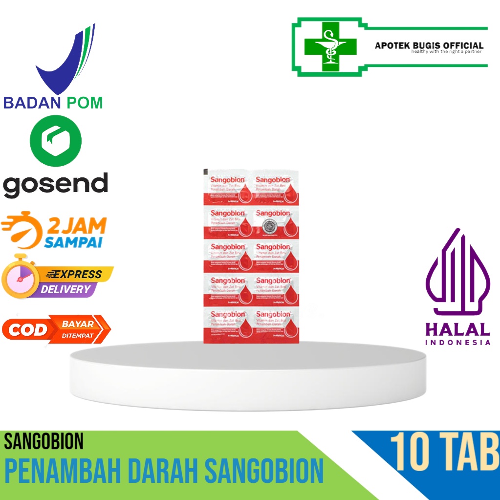 ( 1 Strip )Sangobion Kapsul / Anemia / Suplemen / Vitamin 10 Tablet