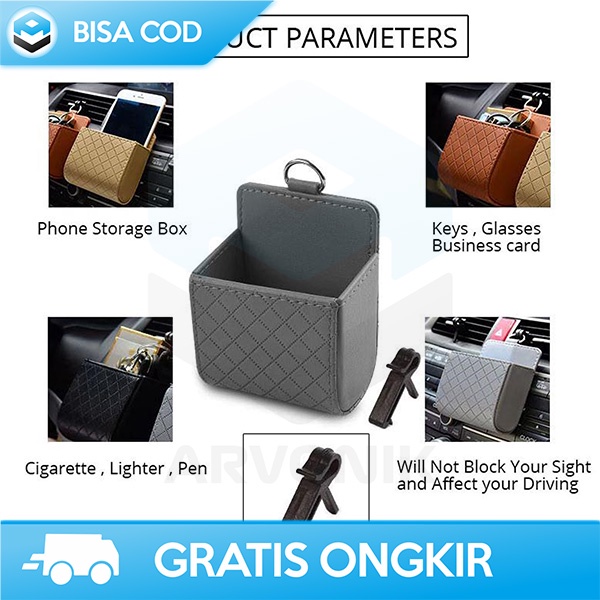 TEMPAT ORGANIZER DASHBOARD MOBIL BAHAN KULIT DESAIN MINI SERBAGUNA