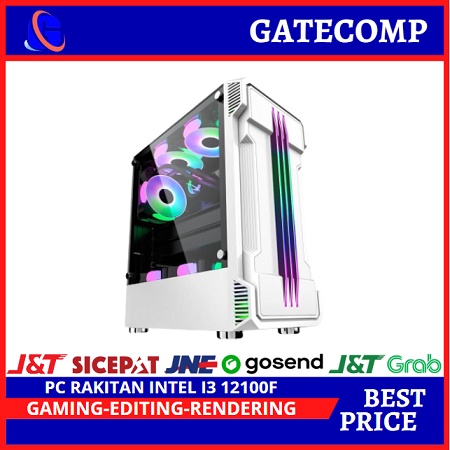 PC RAKITAN GAMING INTEL CORE i3 12100F DESAIN, VIDEO EDITING &amp; GAMES