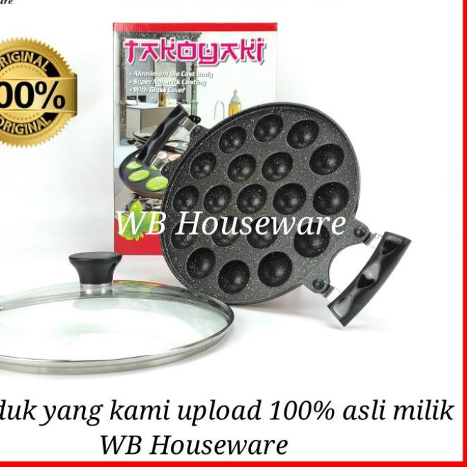 ☆ Cetakan Teflon / Cetakan 19 Lubang / TAKOYAKI SUPER KITCHEN 100% ORIGINAL / Takoyaki Maker ◌