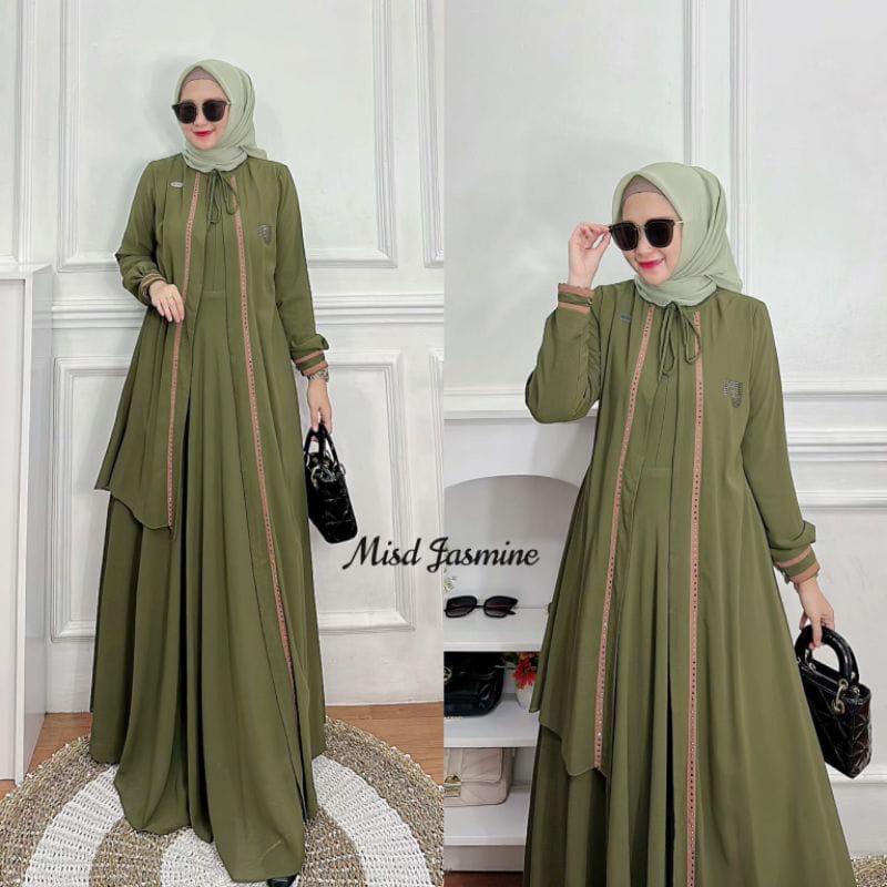 Baju Wanita Gamis Terbaru 2023 Miss Jasmine Dress Maxy Ceruty Babydoll Gamis Prewedding Aplikasi Renda Gaun Pesta Mewah Elegant