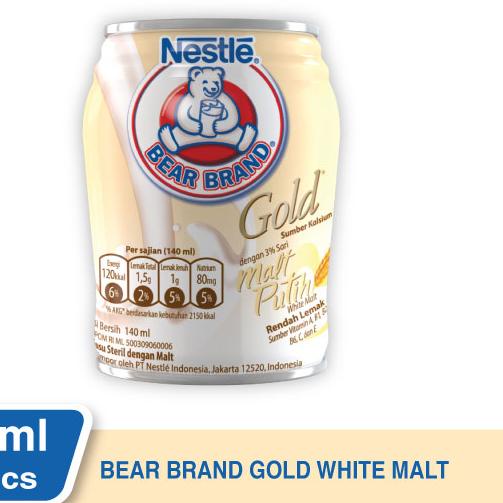 

❆ Bear Brand Gold Malt Putih 5 x 140 mL ➭