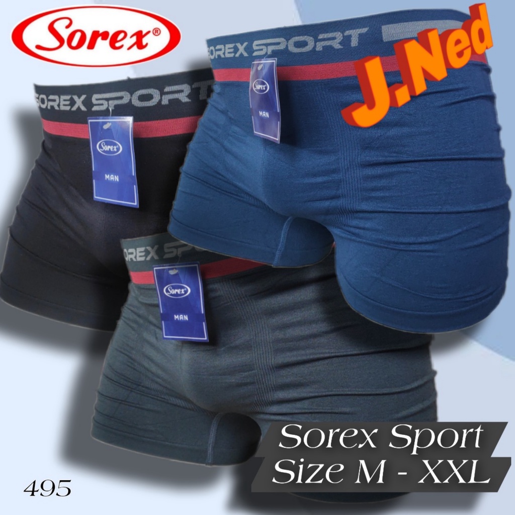 J495 - CELANA DALAM PRIA BOXER PREMIUM SOREX SIZE M - XXL HARGA PER 1 PCS