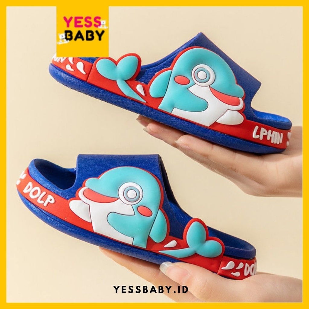 [COD] yessbaby DOLPHIN Sandal Anak Laki-laki Perempuan Import Bahan Lembut Termurah Kekinian Sendal Casual