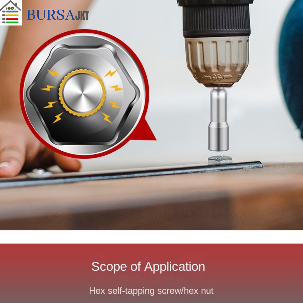 MATA OBENG ROOFING ADAPTER HEX SOCKET MAGNETIC SET 1/4 INCH 6.35 6 - 13 MM