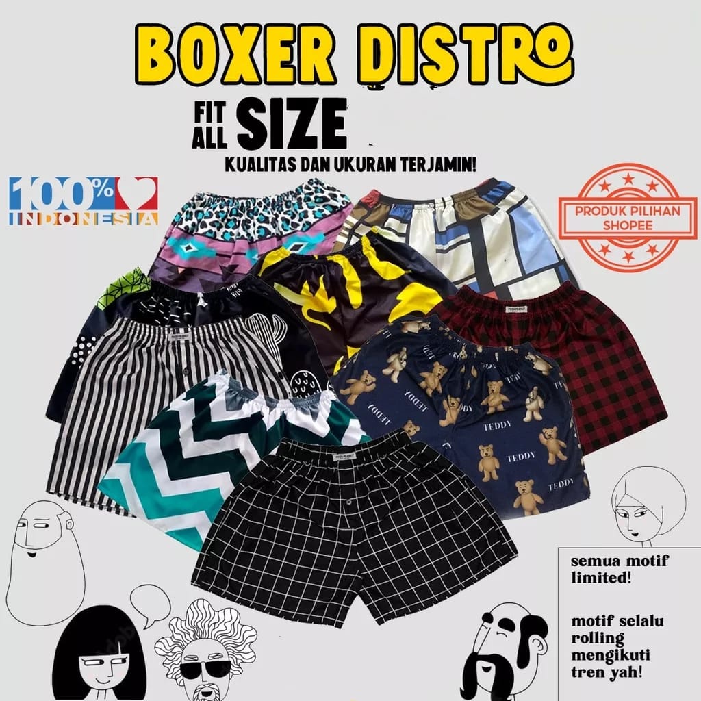 Boxer Motif Aesthetic | Boxer Distro Kekinian | Boxer Pantai | Celana Pria | Celana Pria Dan Wanita