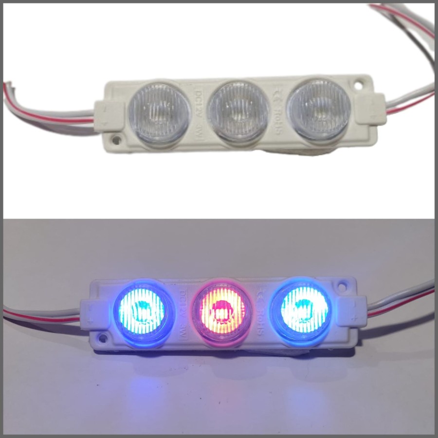 LAMPU LED MODUL STRIP 3MATA 12V MODUL MATA TIMBUL WATERPROOF