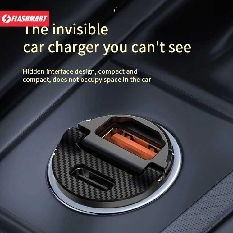 Flashmart Kebidu Car Charger Mobil 2 Port USB Type C PD 5A QC3.0 30W - C13