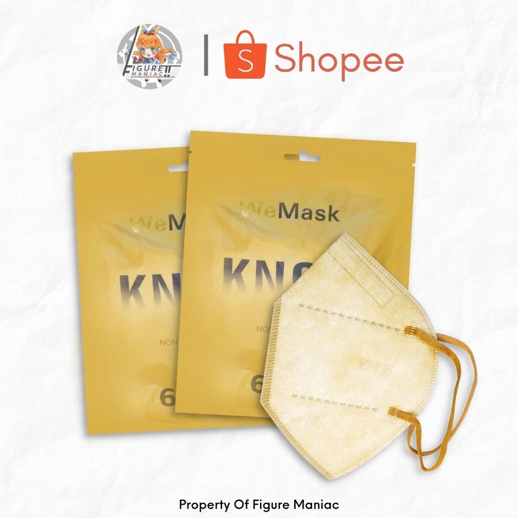 Masker KN95 6 PLY Wemask Super Tebal Original Putih Hitam Abu Shrimp Pink Gold Matcha Gold