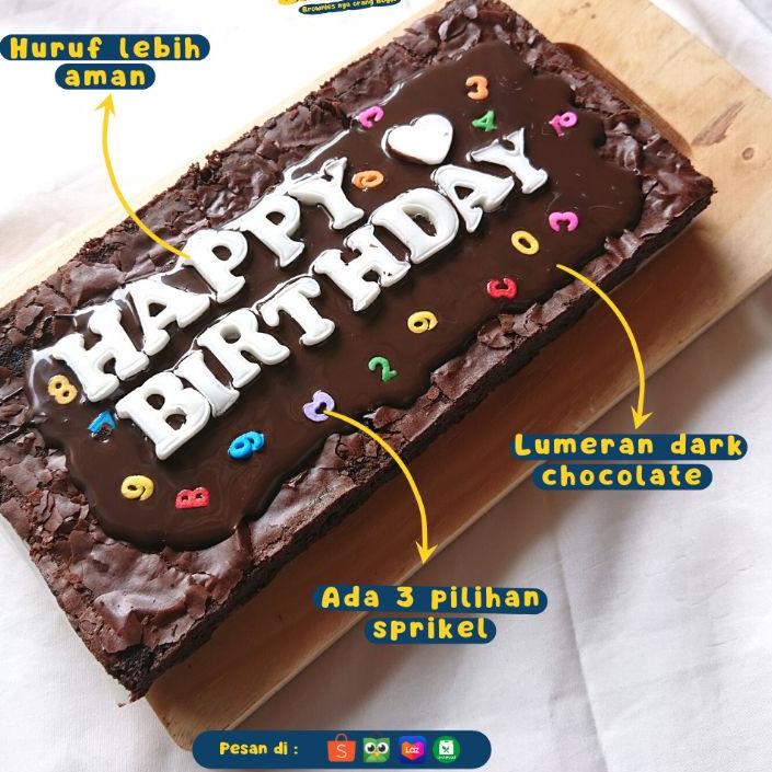 

✤ KUE BROWNIES GLAM BISA REQUEST HURUF ➶