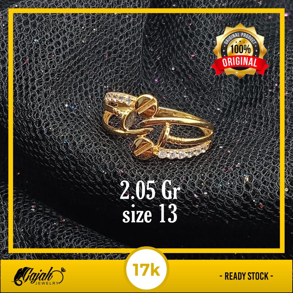 Cincin Emas 17K - 2.05 Gr Kadar 750 - 4333