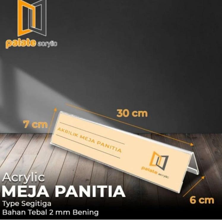 

Baru Akrilik Papan Nama Meja Panitia uk 7x7x30 cm Acrylic Desk Board Name