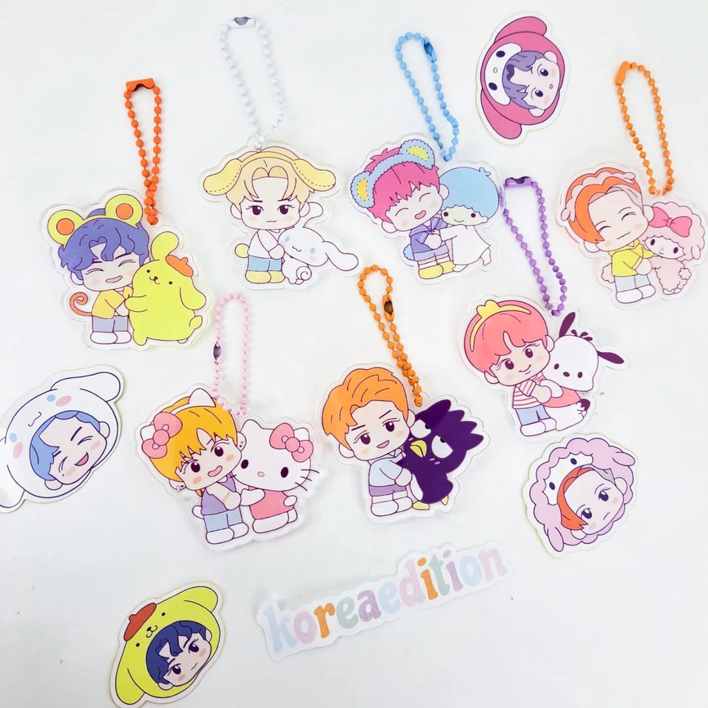 Gantungan Kunci Keychain Keyring Acrylic NCT x Sanrio NCTzen Aksesoris Aesthetic Kuromi Cinnamorol P