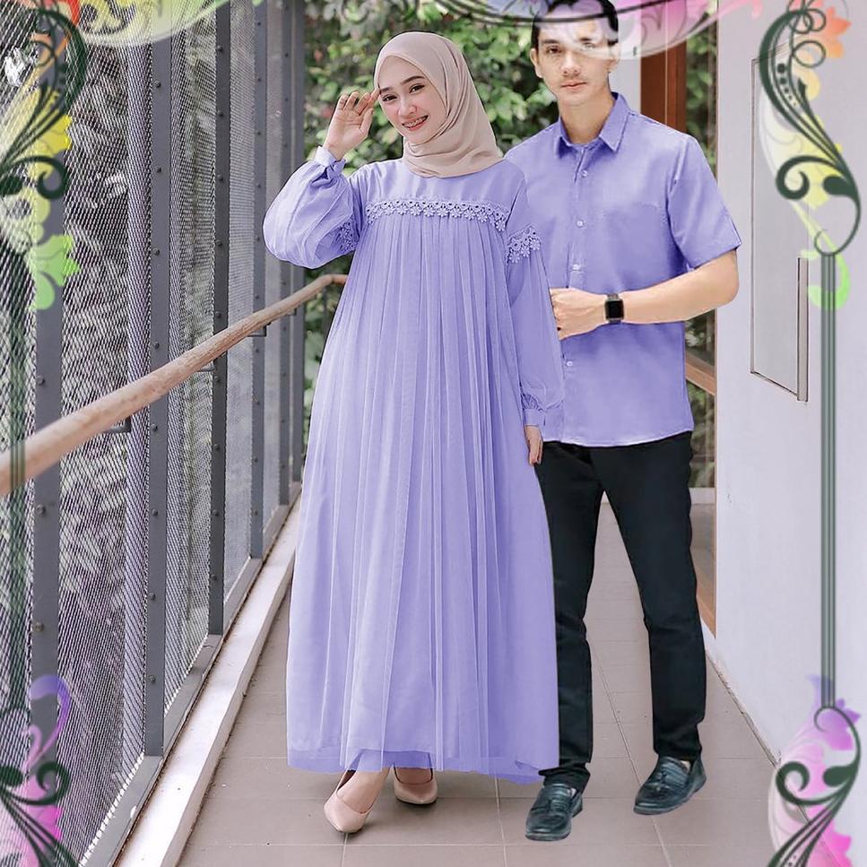 ♪ Baju Couple Pasangan Terbaru 2022 Gamis PolosFarhana Couple Baju Gamis Muslim Pasangan Suami Istri
