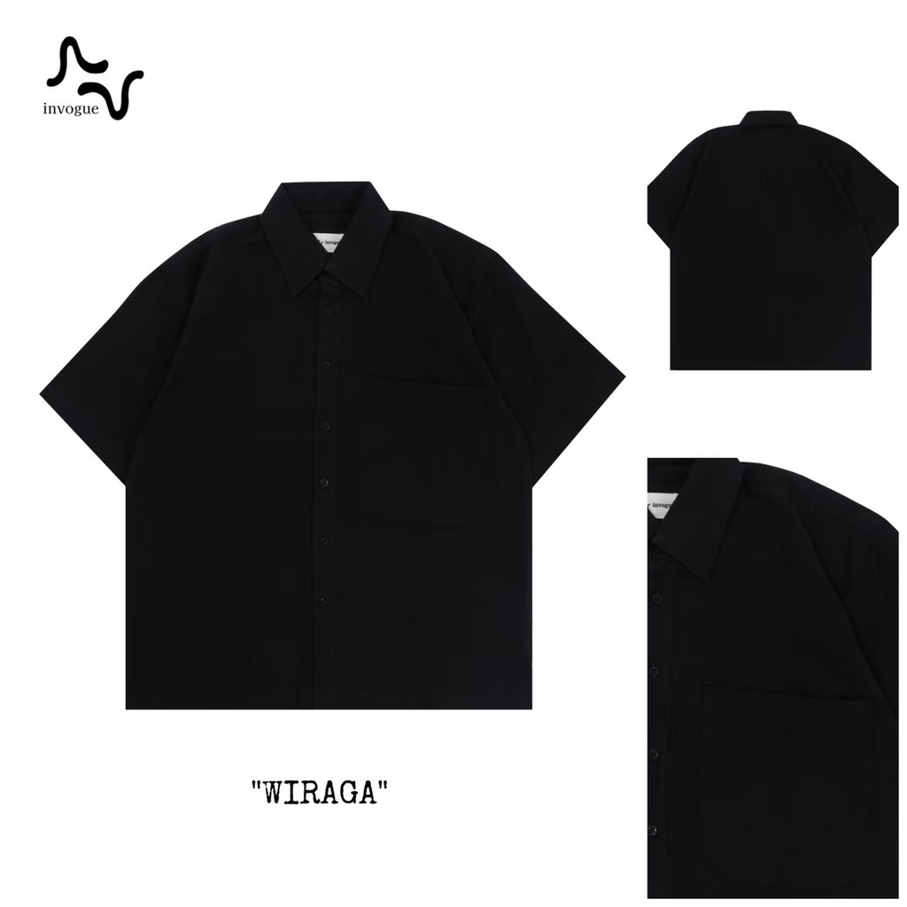 Kameja Linen Oversize Hitam Pria Wanita Unisex - Kemeja Lengan Pendek