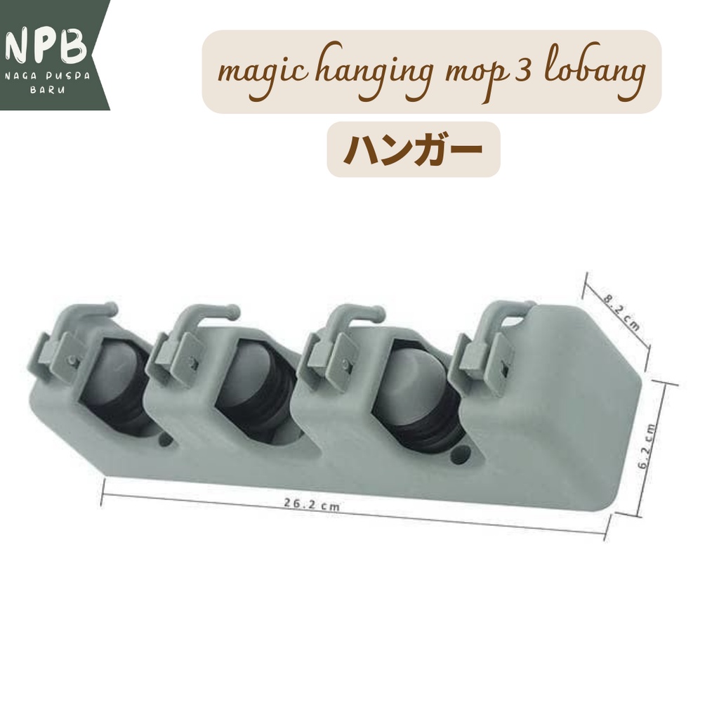 gantung sapu 3 lobang - magic hanging mop 3 lobang - gantung kain