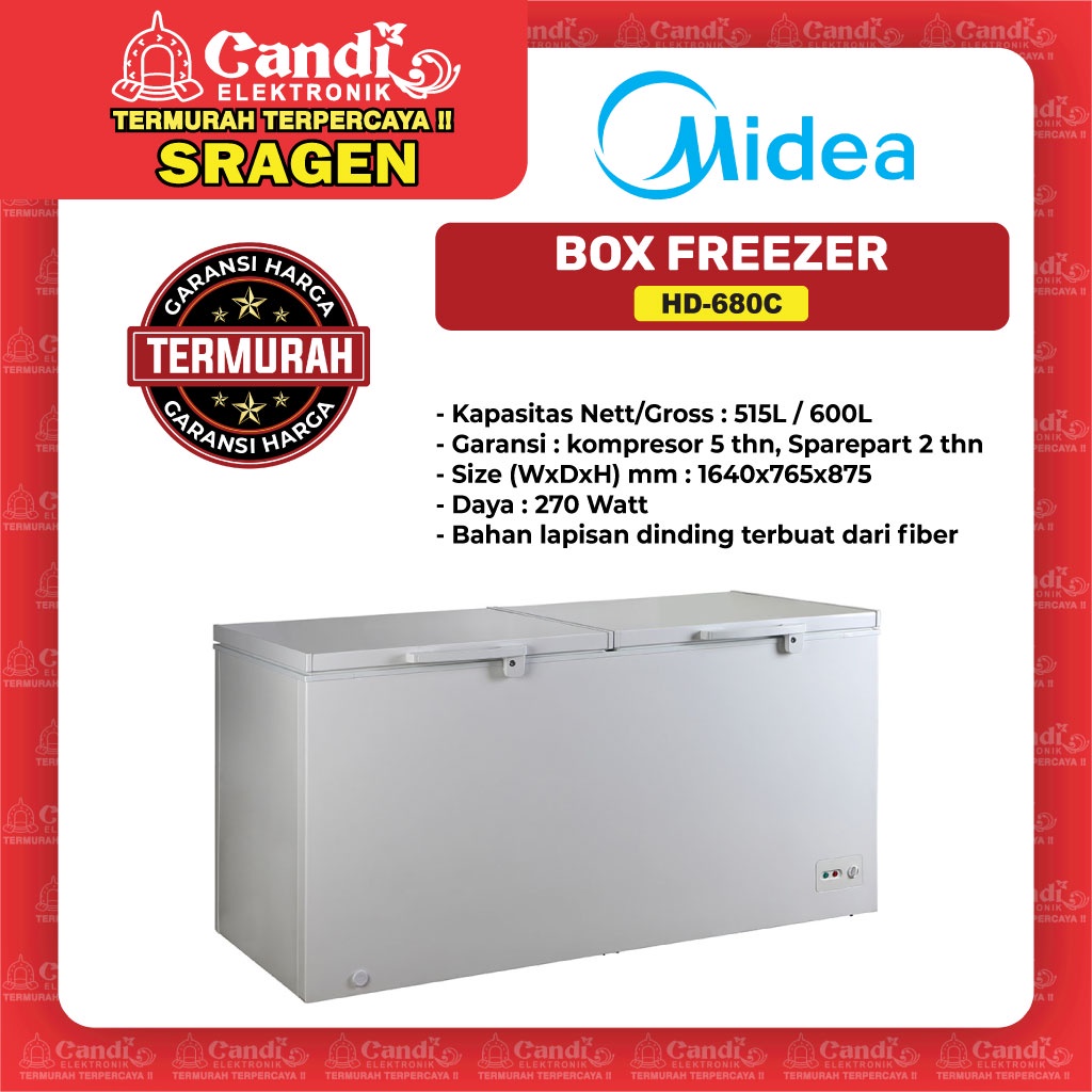 MIDEA Box Freezer Kapasitas 600 Liter - HD-680C